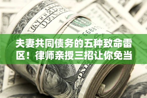 北京夫妻共同债务的五种致命雷区！律师亲授三招让你免当替罪羊